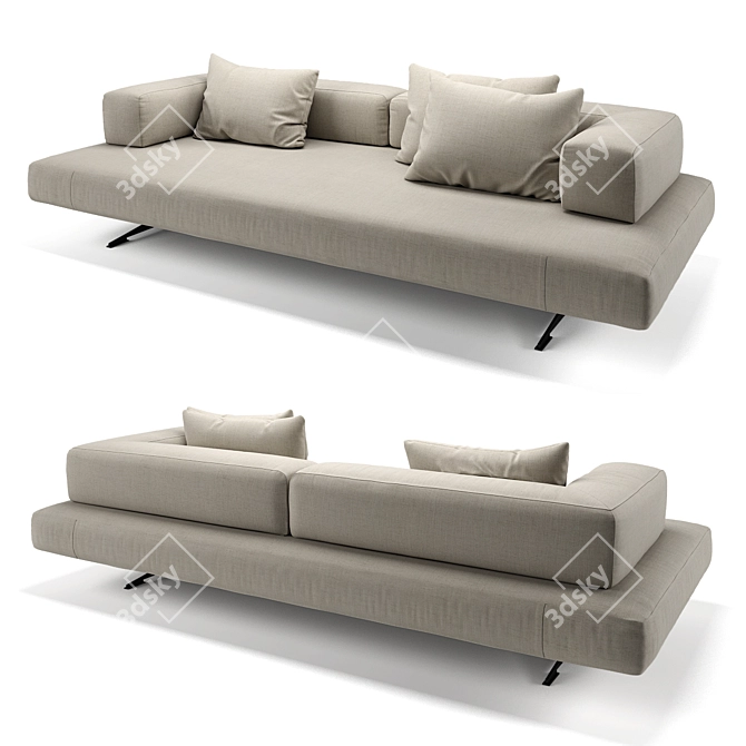 Customizable Deep Seating Sofa 3D model image 1