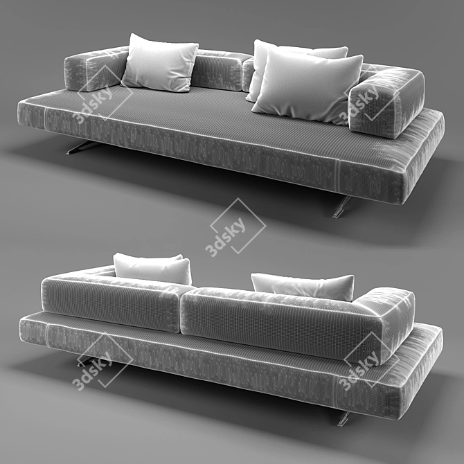 Customizable Deep Seating Sofa 3D model image 2