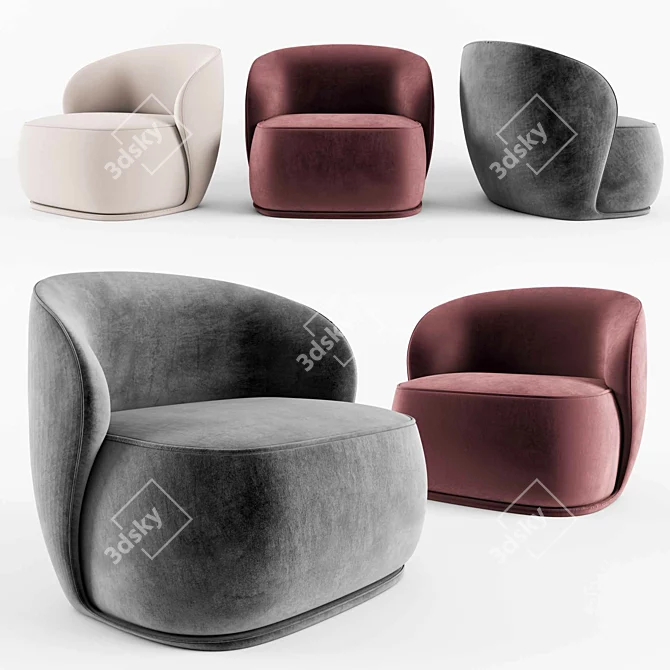 Modern Pipe Lounge Chair 3D model image 1