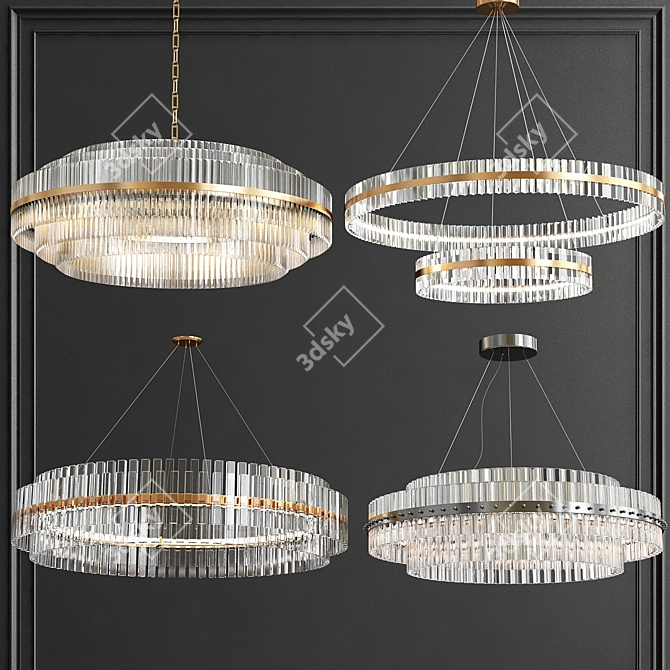 Modern Crystal Chandelier Collection 3D model image 1