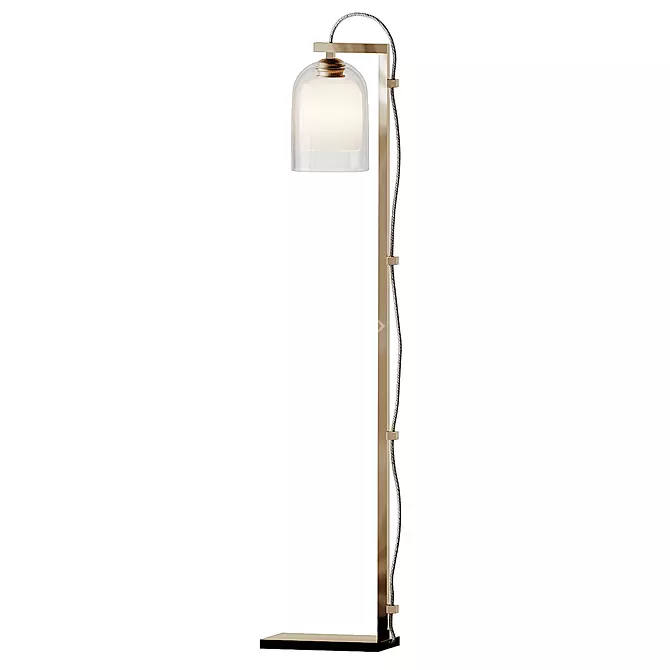 Title: LUMI Brass Floor Lamps - Elegant Gray Lighting 3D model image 7
