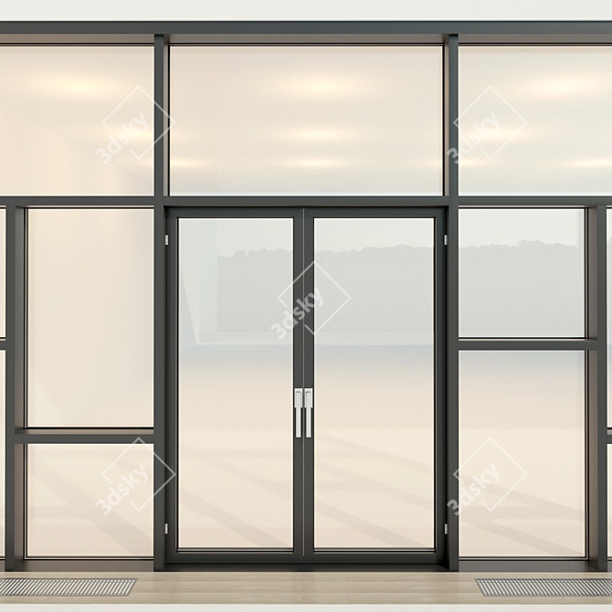 Panoramic Stained Glass Window: Elegant Glazing 3D model image 3