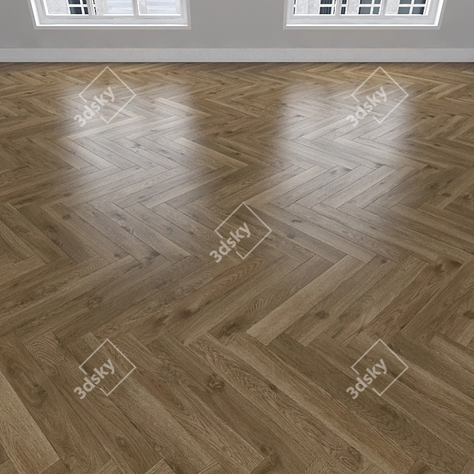Oak Parquet: Herringbone, Linear, Chevron 3D model image 2