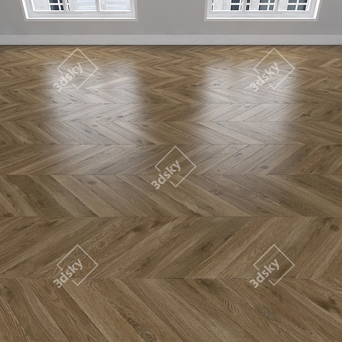 Oak Parquet: Herringbone, Linear, Chevron 3D model image 3