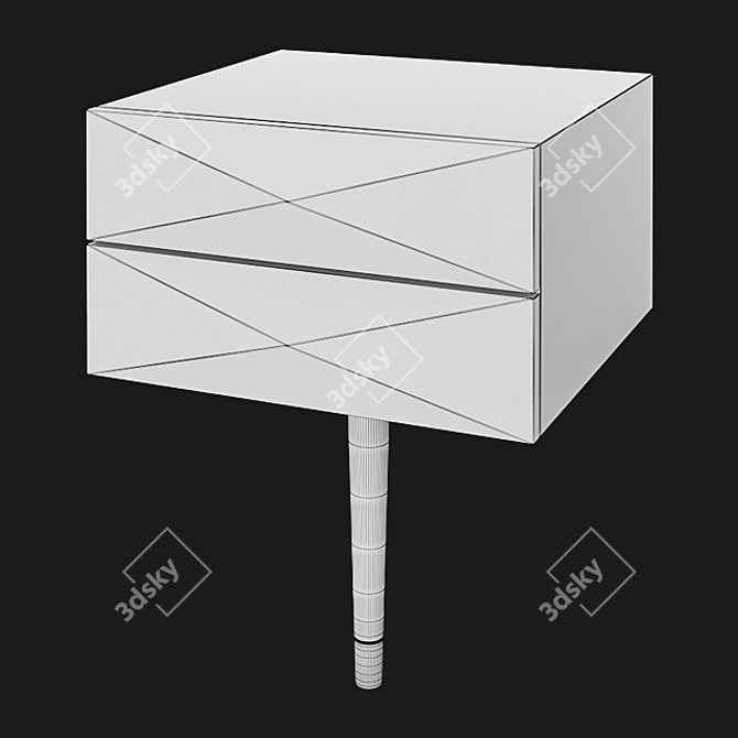 Ralph PUCCI Oak Bedside Table 3D model image 3