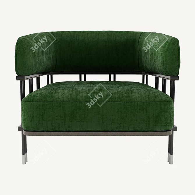 Stylish Milo Armchair 3D model image 2