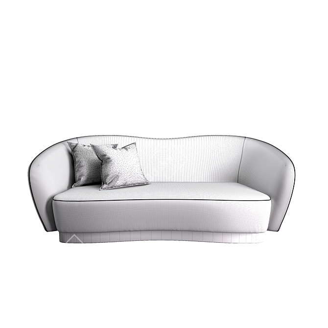 Sleek Curved Sofa - Elegant Modern Design 3D model image 2