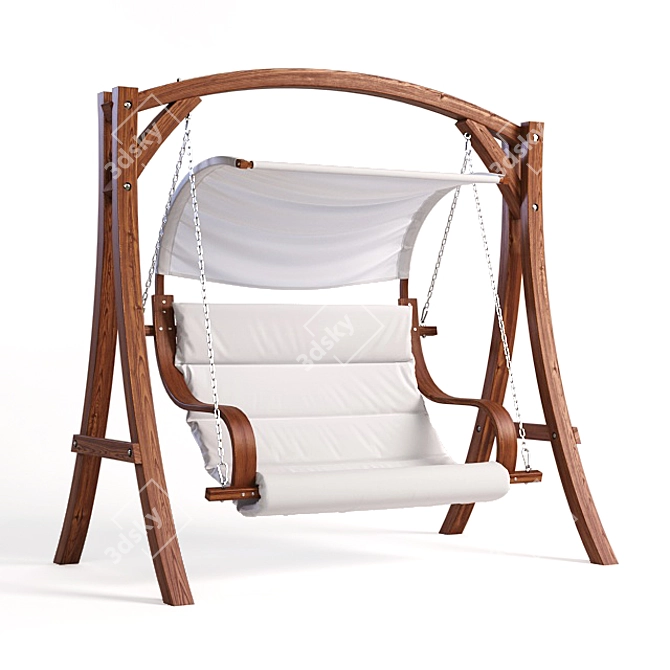 Othon Wooden Garden Swing 3D model image 1