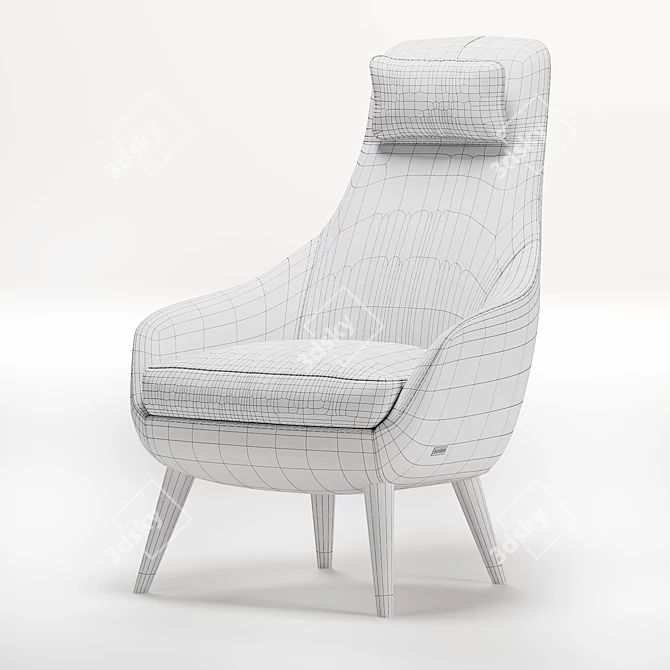 Elegant Bonola Armchair 3D model image 3