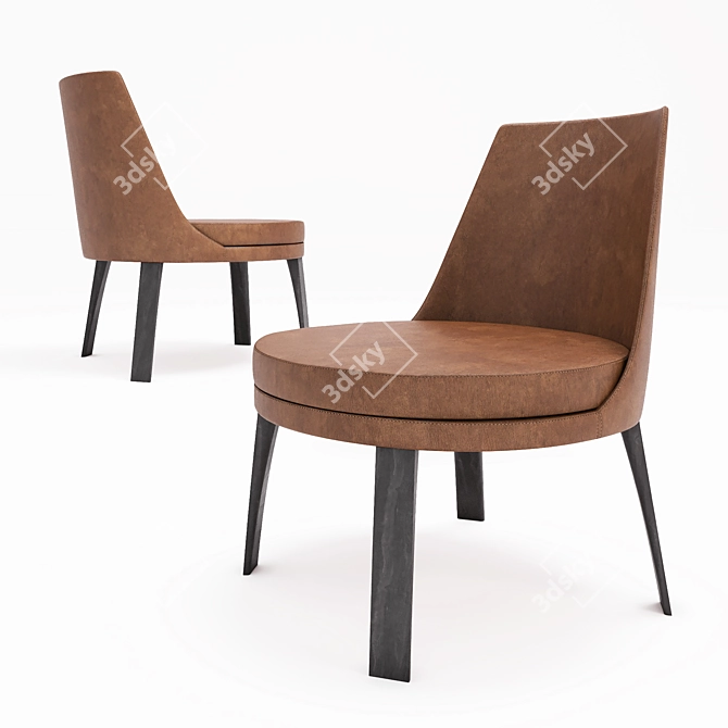 Modern Ponza Lounge Chair 3D model image 1