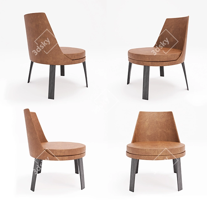 Modern Ponza Lounge Chair 3D model image 2