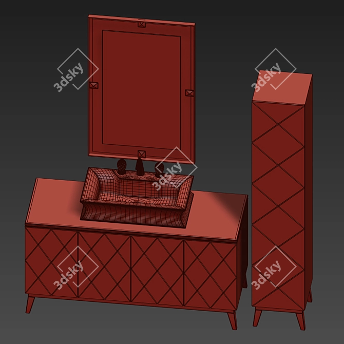 Oasis Rivoli 6-Piece Bathroom Set 3D model image 3