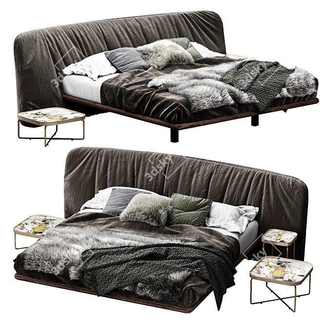 Cattelan Italia Marlon Bed: Sleek and Stylish Sleeping Solution 3D model image 1