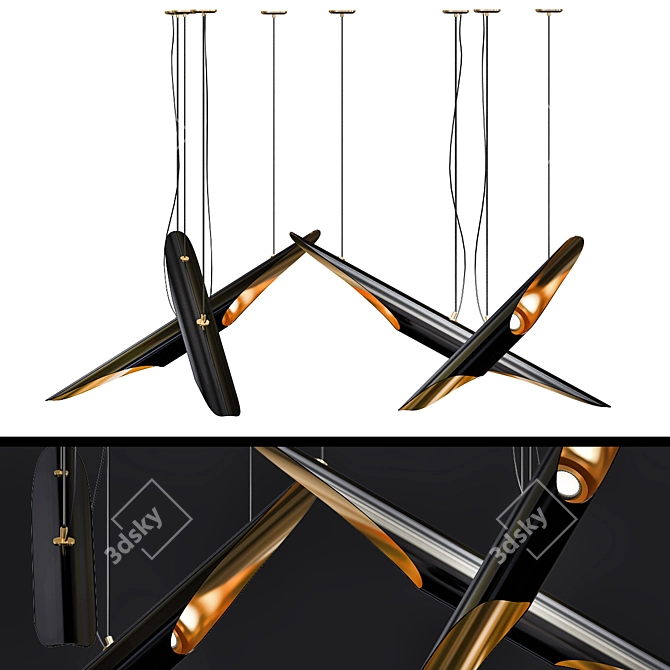 Coltrane Chandelier 2013: Elegant and Timeless Pendant Light 3D model image 1