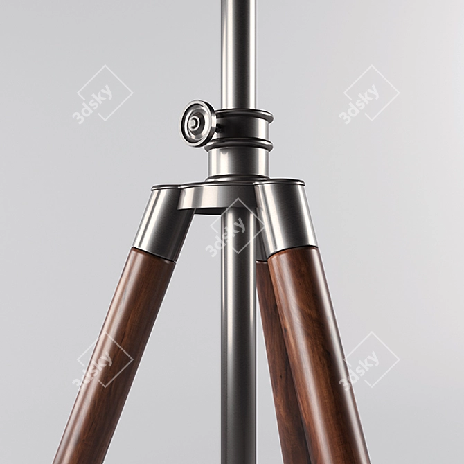 Modern Brushed Metal Tripod Floor Lamp 3D model image 2