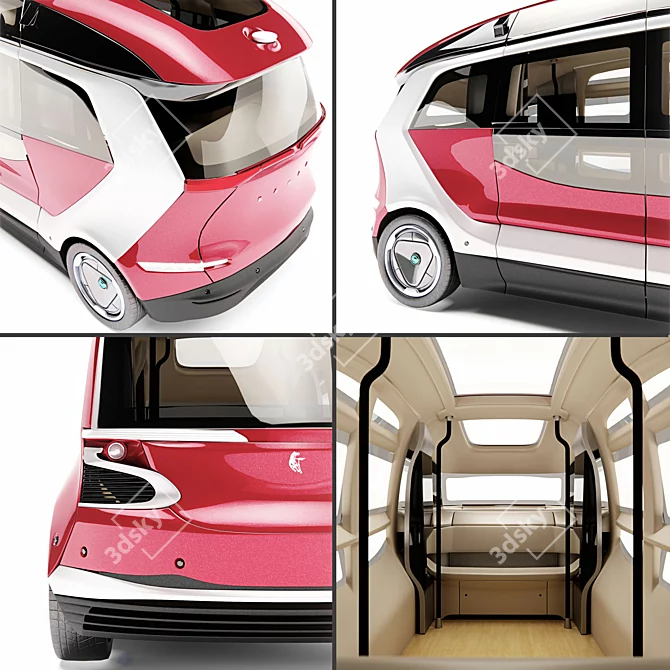 Sleek & Smart: KAMAZ-1221 SHATL Unmanned Electric Bus 3D model image 2