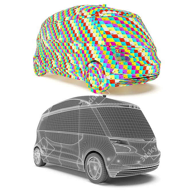 Sleek & Smart: KAMAZ-1221 SHATL Unmanned Electric Bus 3D model image 3