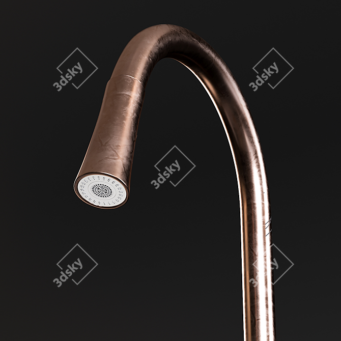 Modern Sink Quartet & Mixer Set 3D model image 2