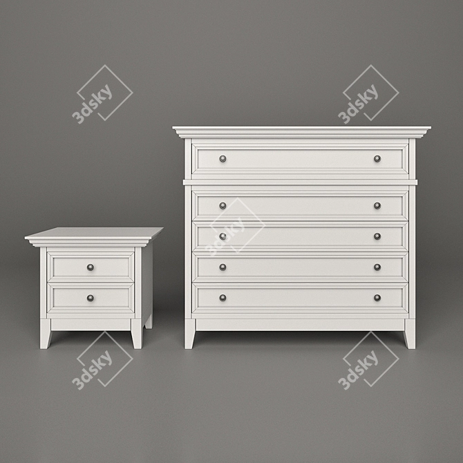 Modern Oak Dresser: Stylish and Versatile 3D model image 1