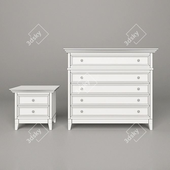 Modern Oak Dresser: Stylish and Versatile 3D model image 2