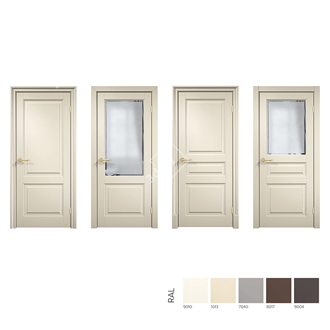Laban "Assembly X" Interior Doors: Classic Design in 7 Color Options. 3D model image 1