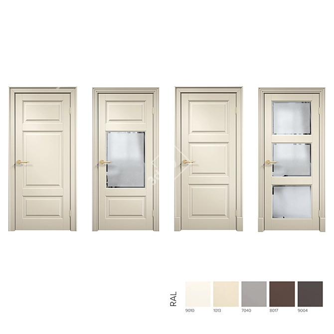 Laban Assembly X Interior Doors: Classic Design, 7 Color Options 3D model image 1