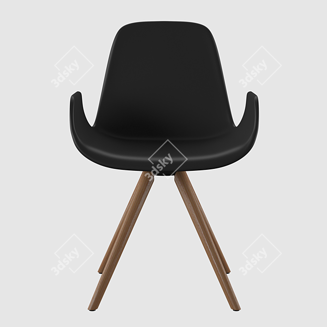 Tonon Step Chair: Stylish Armrest Chair in Wood and Foam 3D model image 2