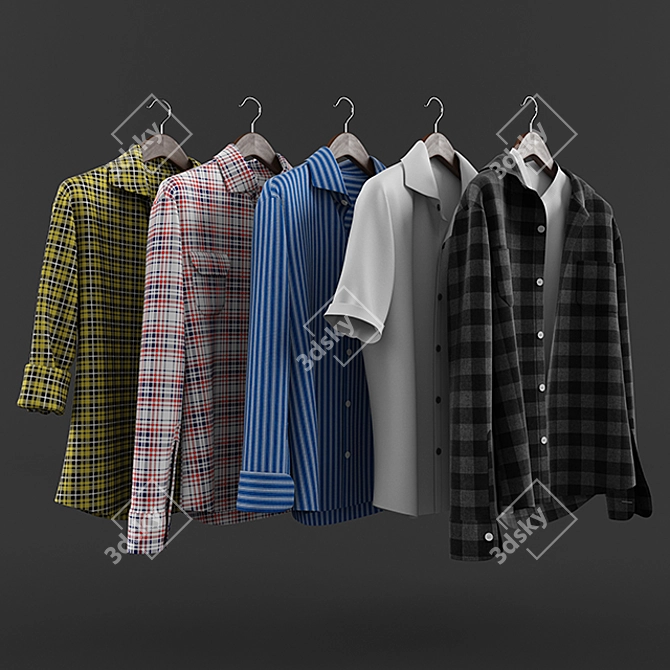 Wardrobe Shirts Set 3D model image 3