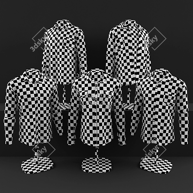 Mannequin Display Shirts Set 3D model image 3