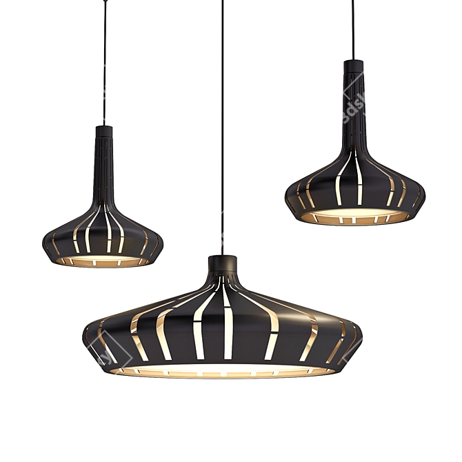 Elegant Pendant Luminaries by Bugatti 3D model image 1