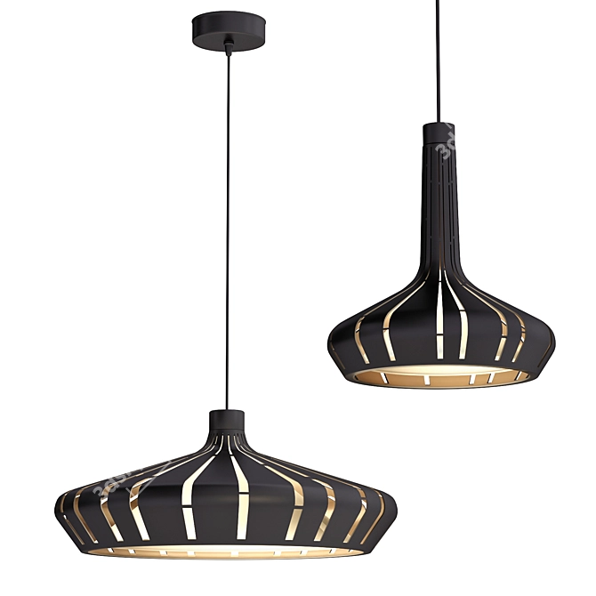 Elegant Pendant Luminaries by Bugatti 3D model image 2