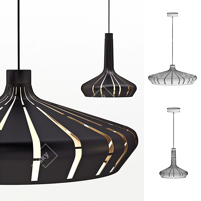 Elegant Pendant Luminaries by Bugatti 3D model image 3