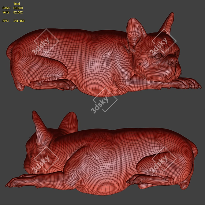 Vibrant Bulldog 3D Model 3D model image 2