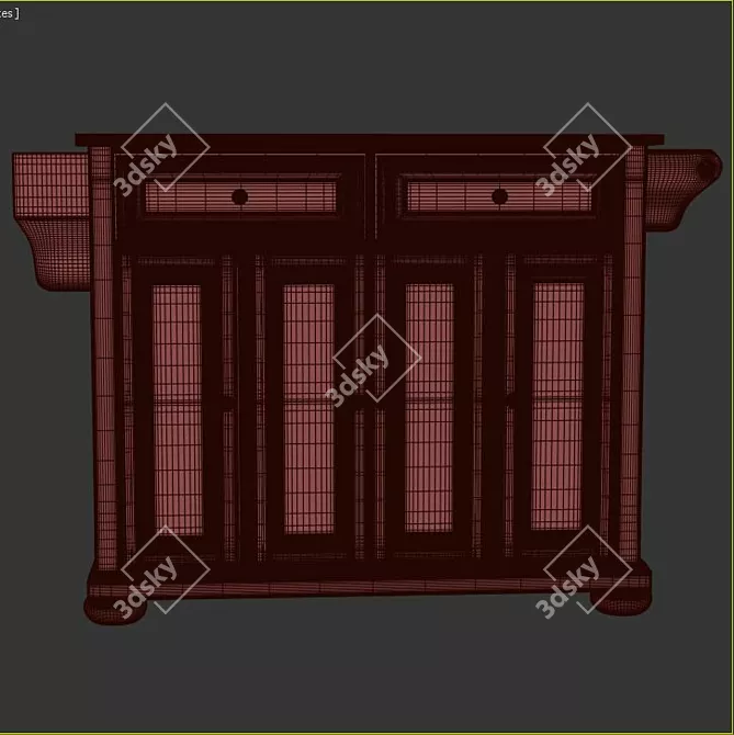 Stylish Robinwood Granite Kitchen Island 3D model image 3