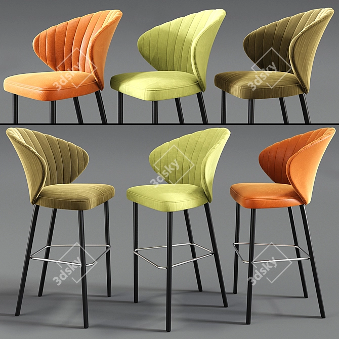 Sleek Heidi Bar Stool - Limited Stock 3D model image 1