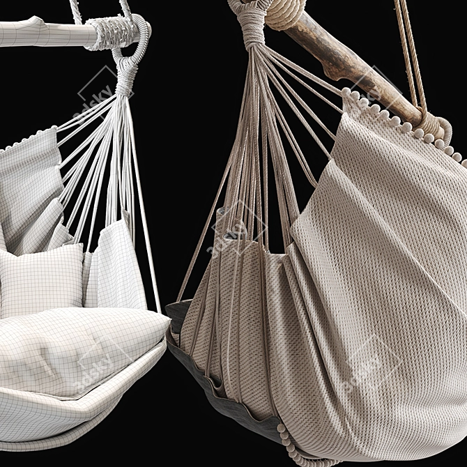 Hanging Hammock Chair: Relax in Style 3D model image 3
