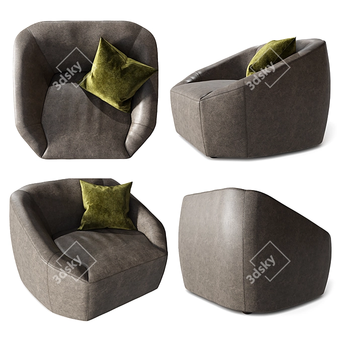 Modern Comfort: Inline Armchair by My Home Collection 3D model image 2