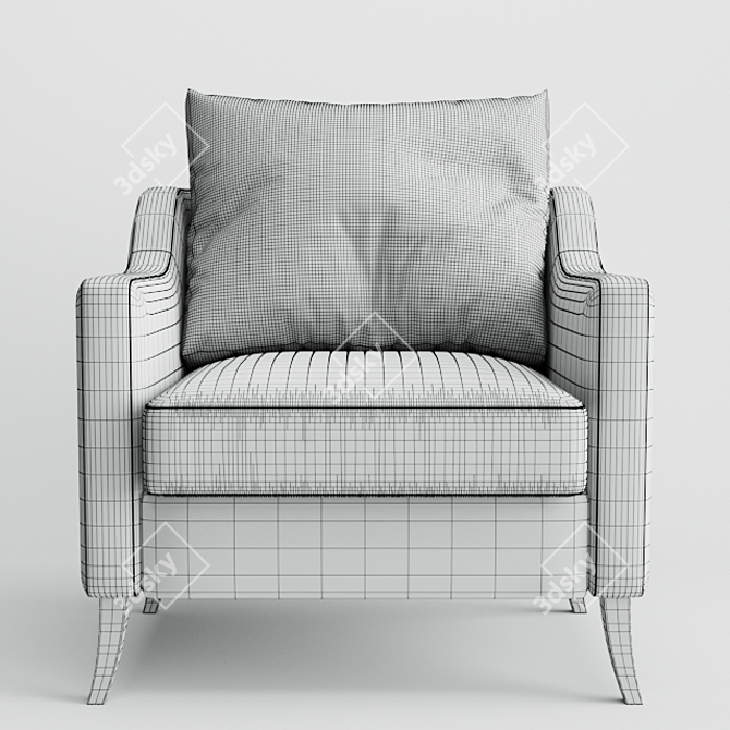 Elegant Green Armchair: Enhance Your Interior 3D model image 2