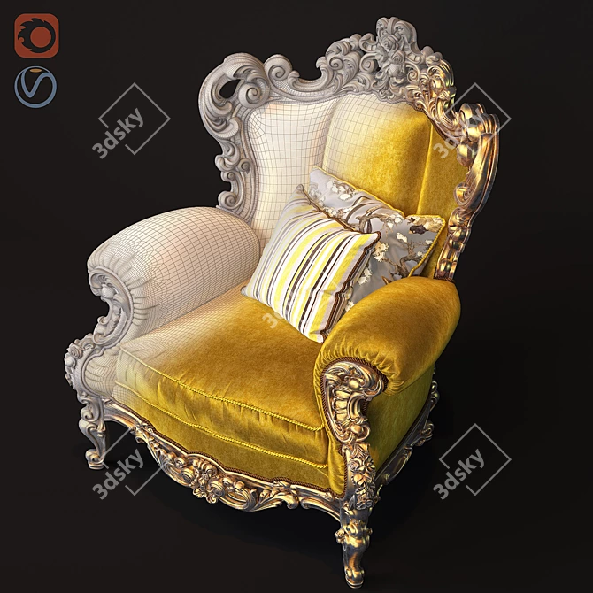 Elegant Varie Classic Chair 3D model image 2