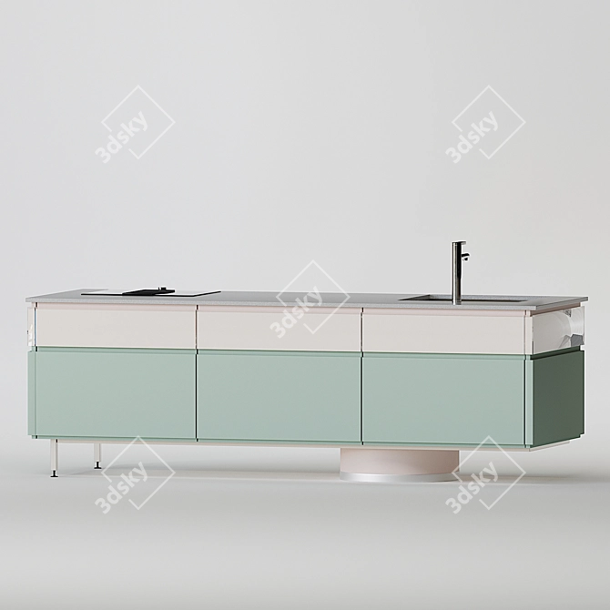 Elegant Kitchen + Dresser: Archetipo Collection 3D model image 1