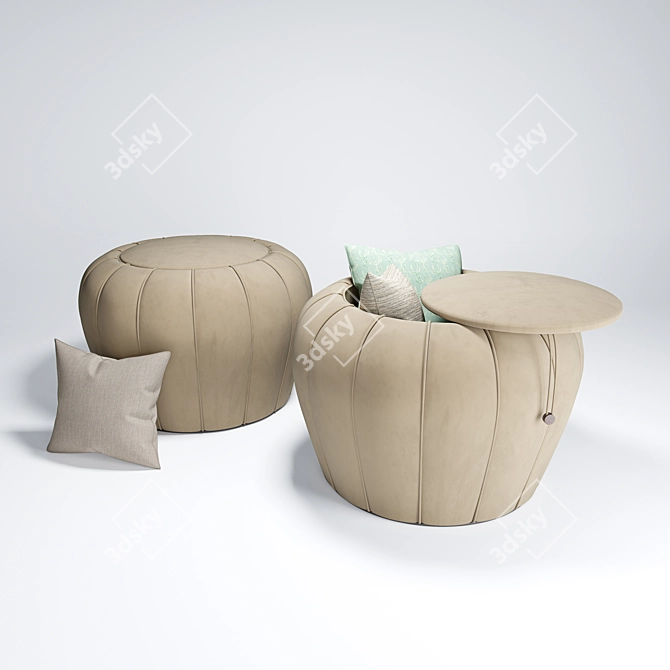 Luxury Keiko Pouf 3D model image 2