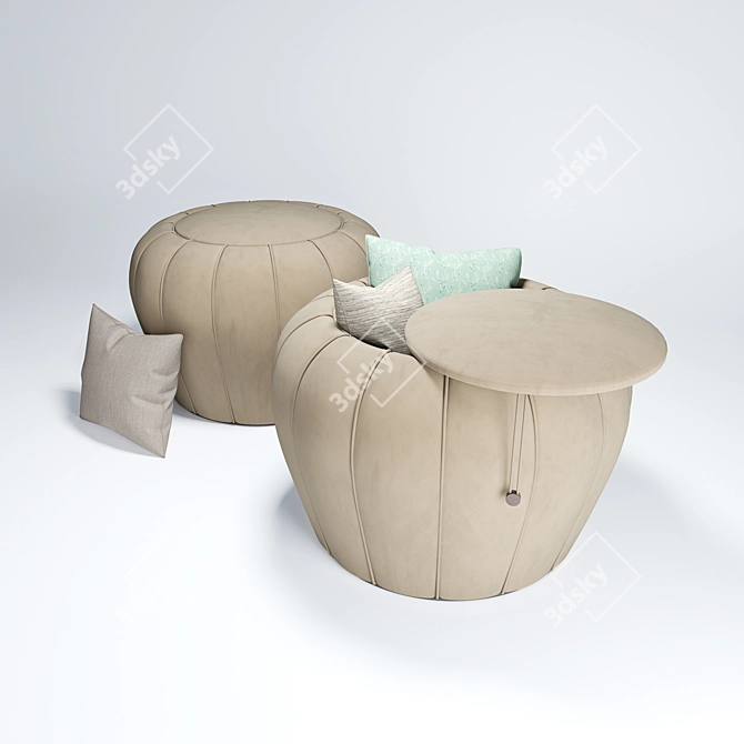 Luxury Keiko Pouf 3D model image 3