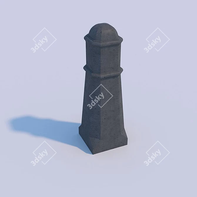 Golden Mandarin Hexagonal Concrete Post 3D model image 3