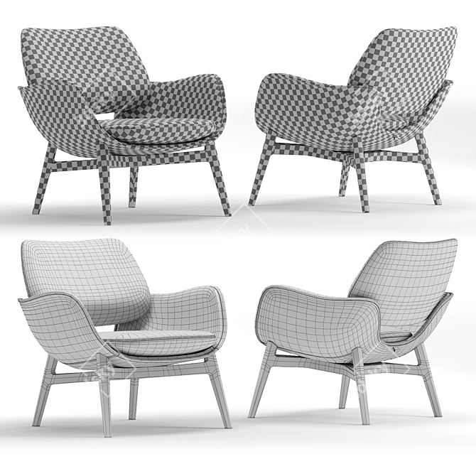 Elegant Martha Armchair: Timeless Beauty 3D model image 2