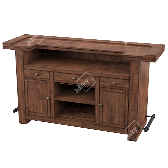 Sturdy Steel Bar 3D model image 1