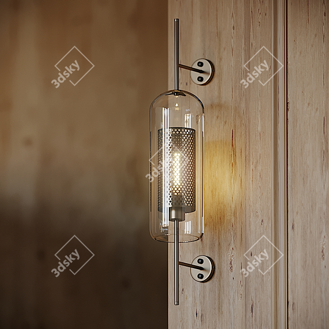 Elegant Glass Wall Lamp by Chiswick 3D model image 2