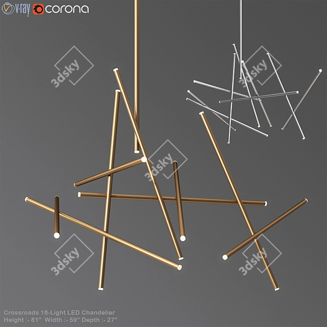 Eurofase Crossroads 18-Light LED Chandelier 3D model image 1