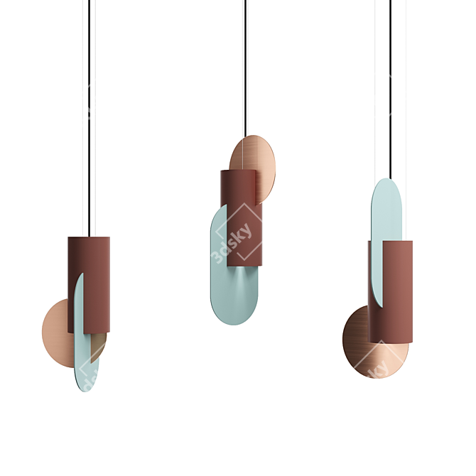 Geometric Art Lamps: Suprematic Elegance 3D model image 1