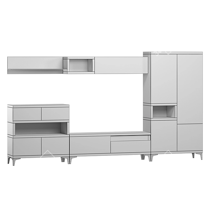 Rimini Oak Wall Unit 3D model image 3