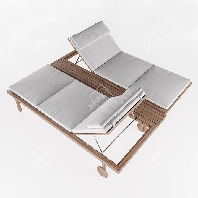 TRIBU Vis-a-Vis Garden Daybed 3D model image 2